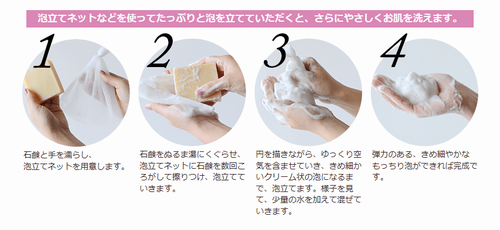 石鹸の使い方説明